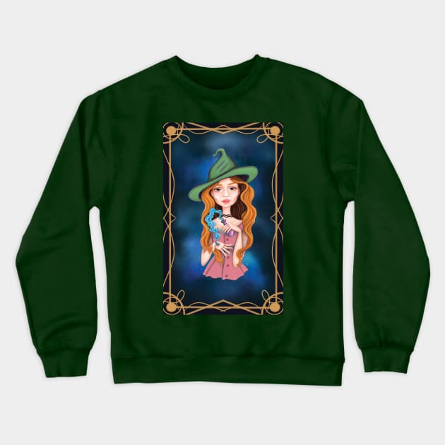 Ginger hair aquarius witch Crewneck Sweatshirt by Raluca Iov